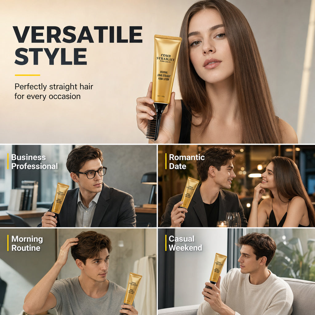 ✨ Protein Hair Straightening Cream with Comb – Smooth, Sleek & Frizz-Control Styling