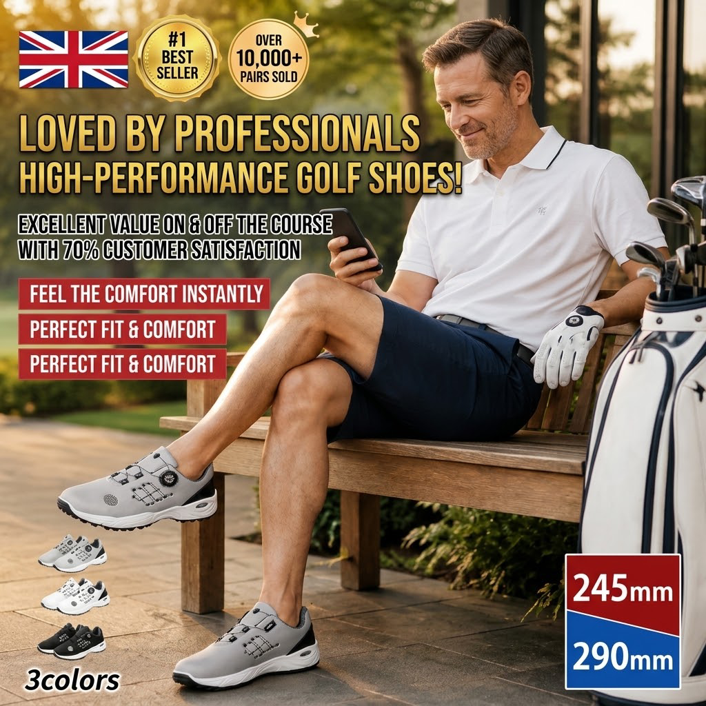 ⛳Men's Spikeless Golf Shoes | Waterproof with Dial-Lace System